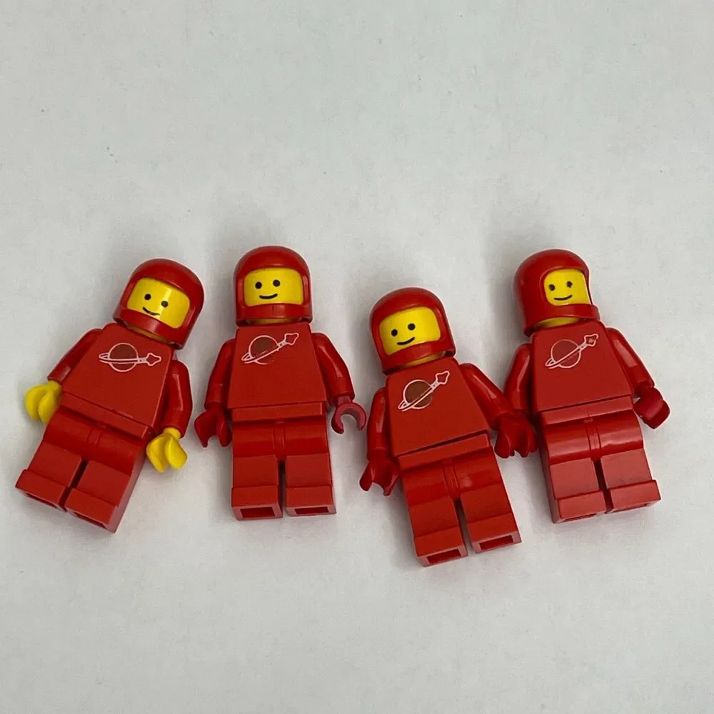 Vintage Lego Red Minifigs‎ Figures Replacement Parts Pieces Lot of 4